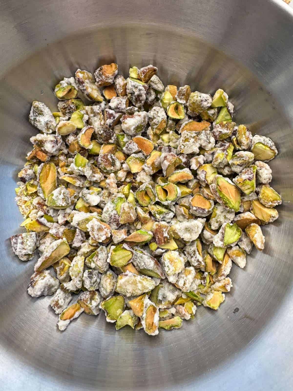 crystallised pistachios