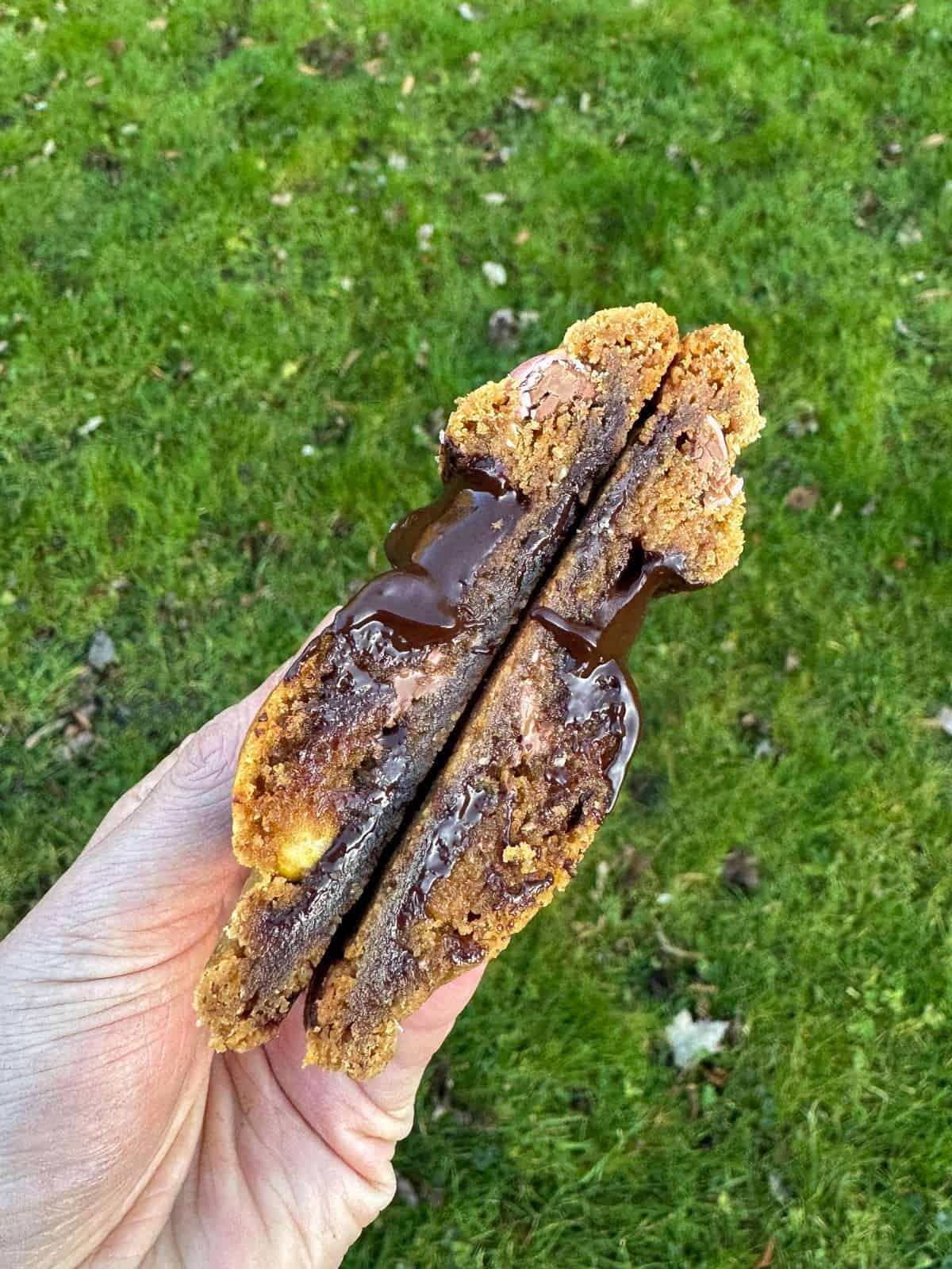 fudgy chocolate chip cookie middle