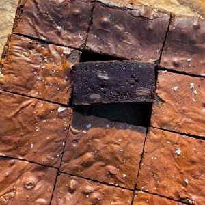 fudgy tahini chocolate brownies