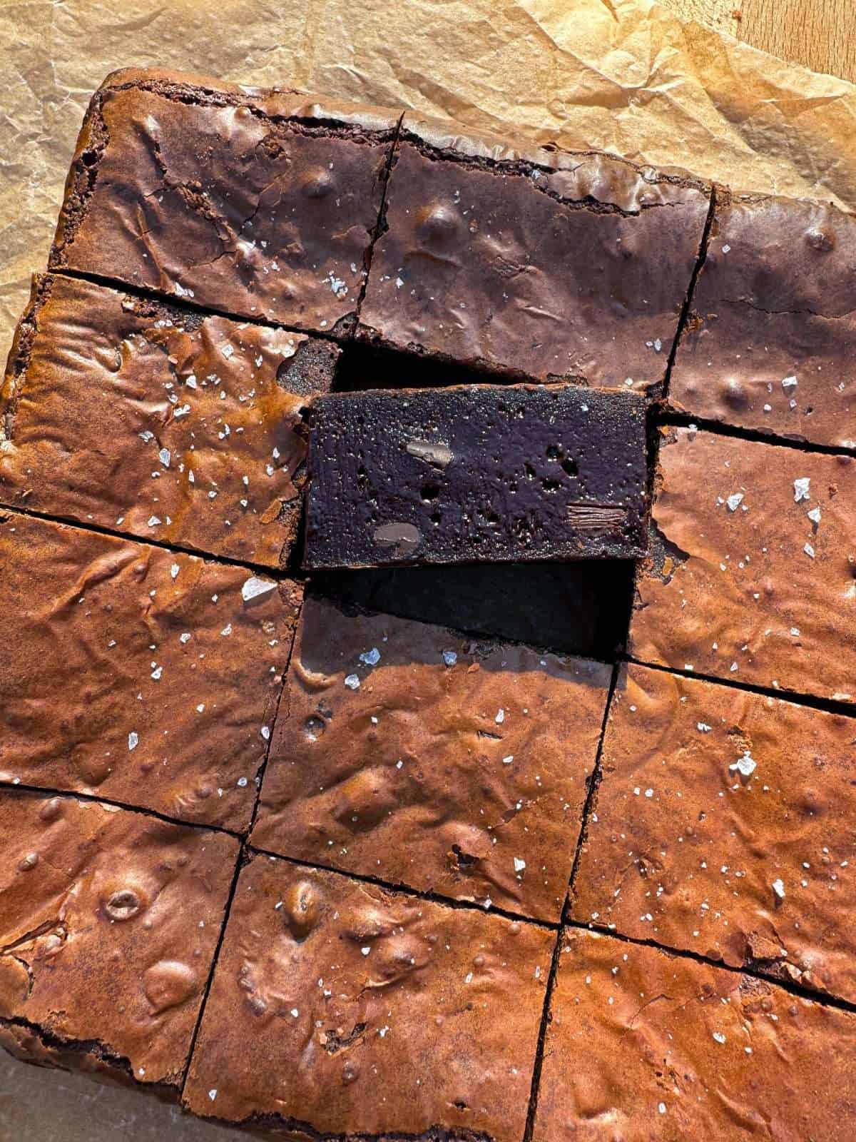 fudgy tahini brownies