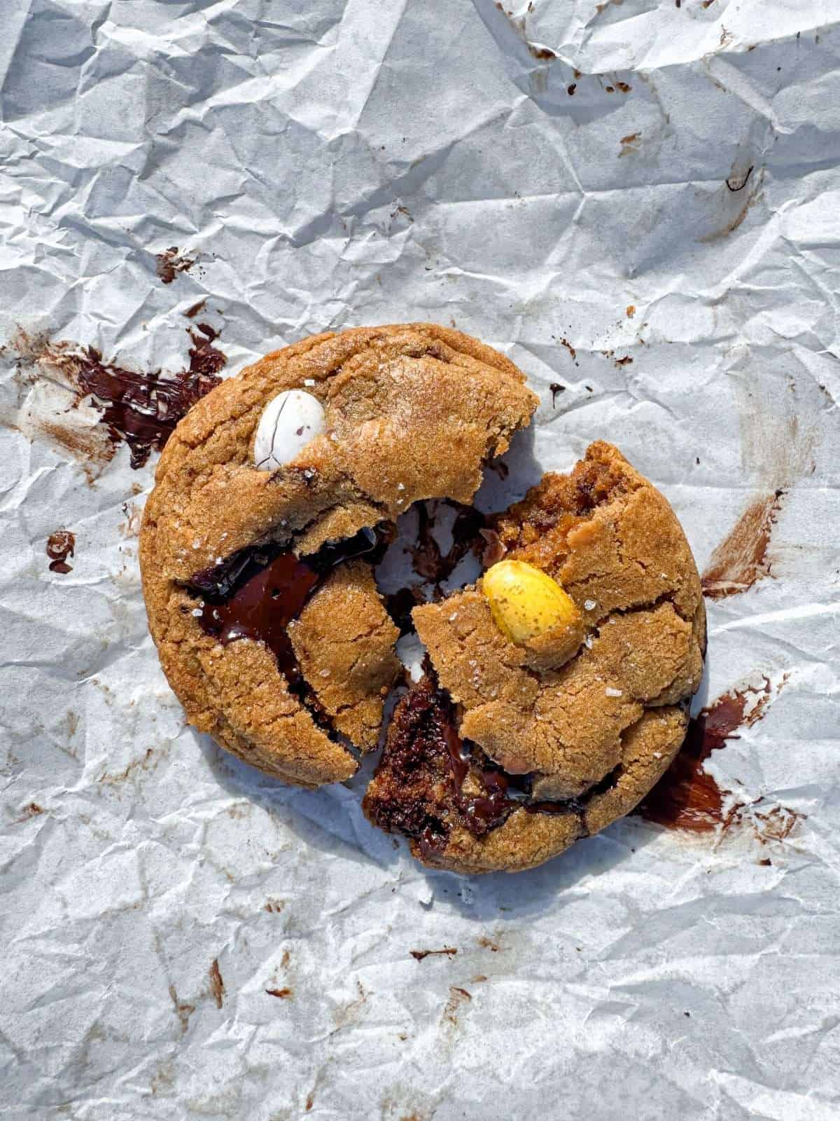 mini egg chocolate chip cookie