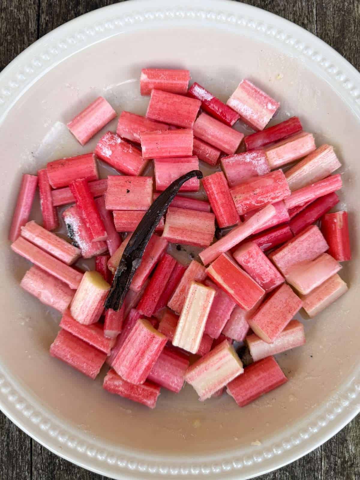 forced rhubarb pieces
