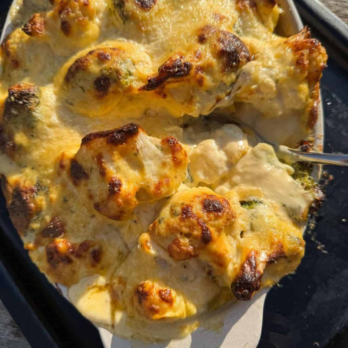 Roasted Broccoli & Cauliflower Cheese