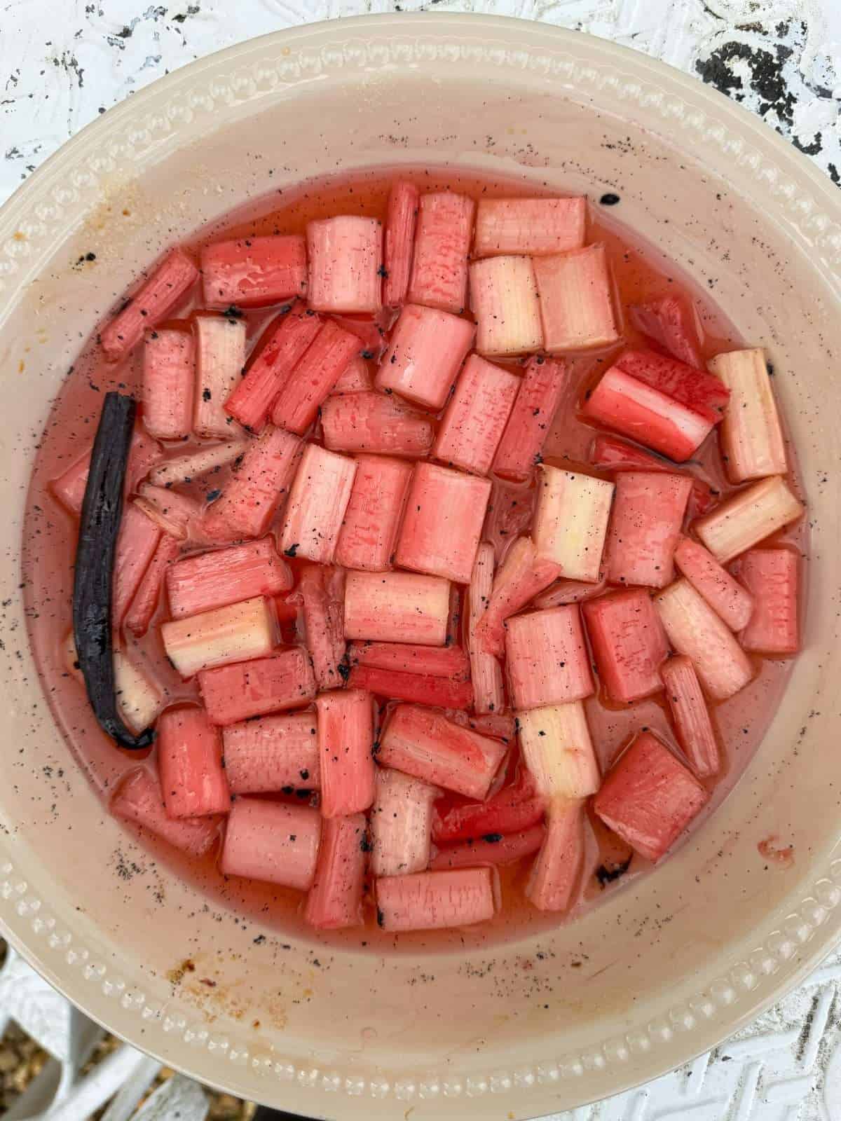 vanilla roasted forced rhubarb