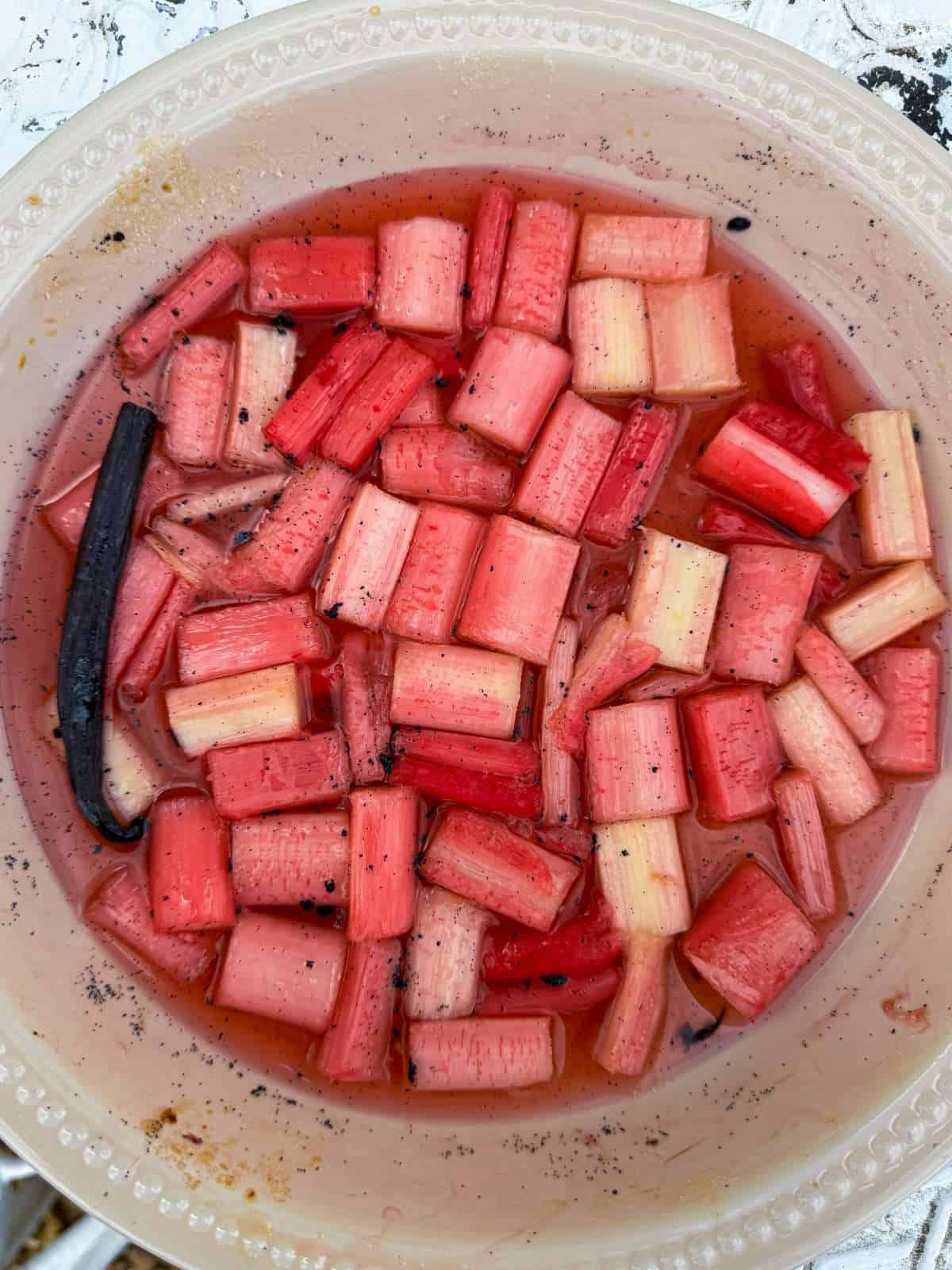 rhubarb roasted in the oven