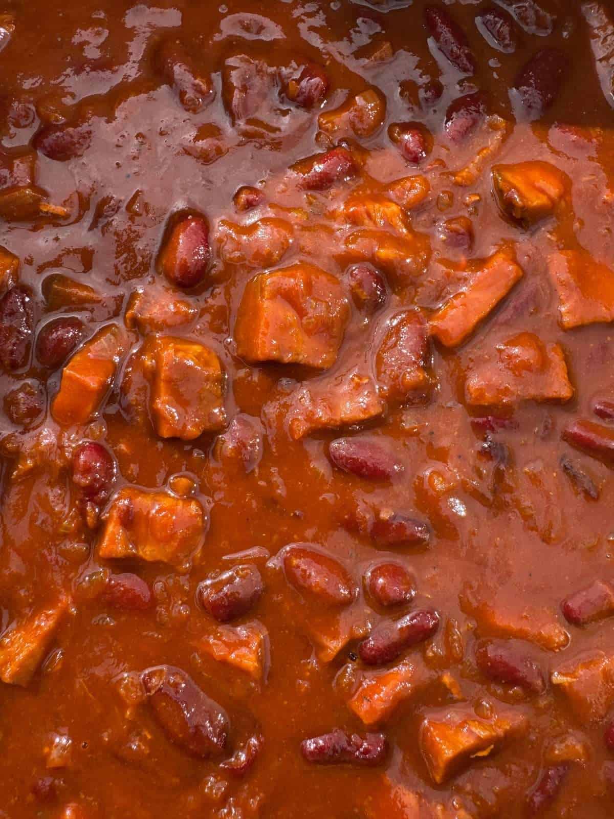 bbq beans close up