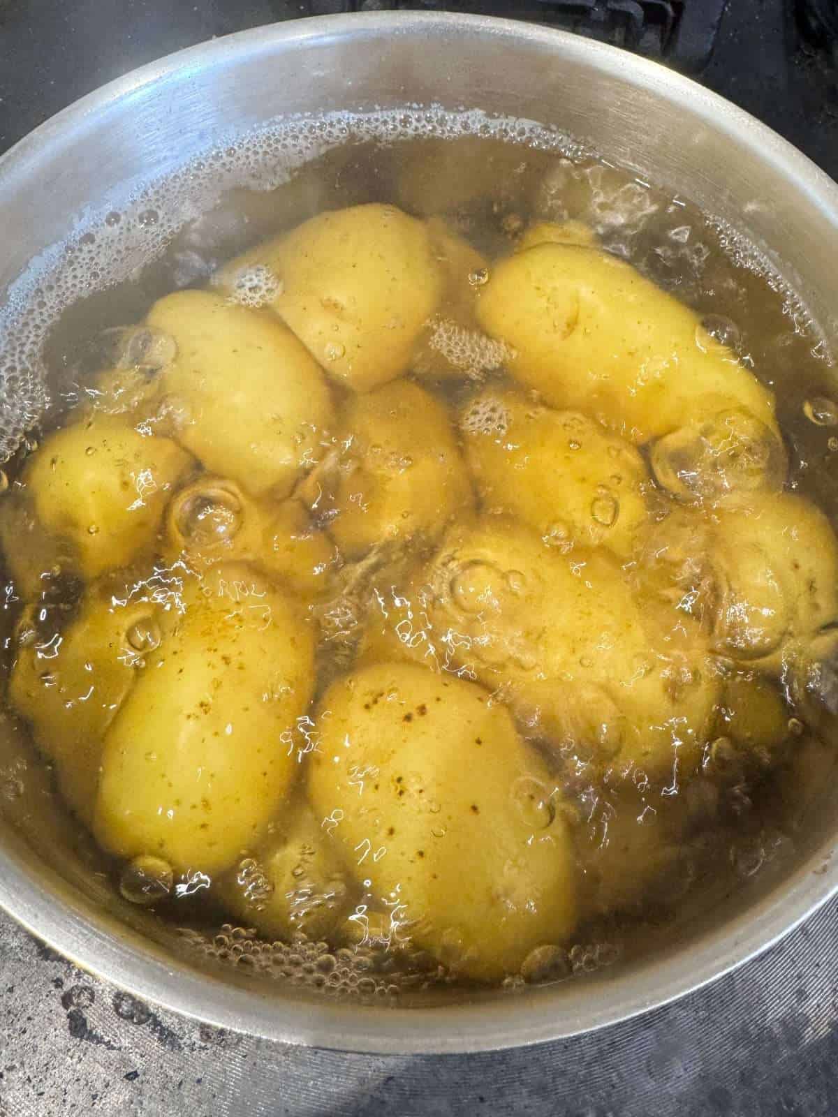 boiling new potatoes in salted water