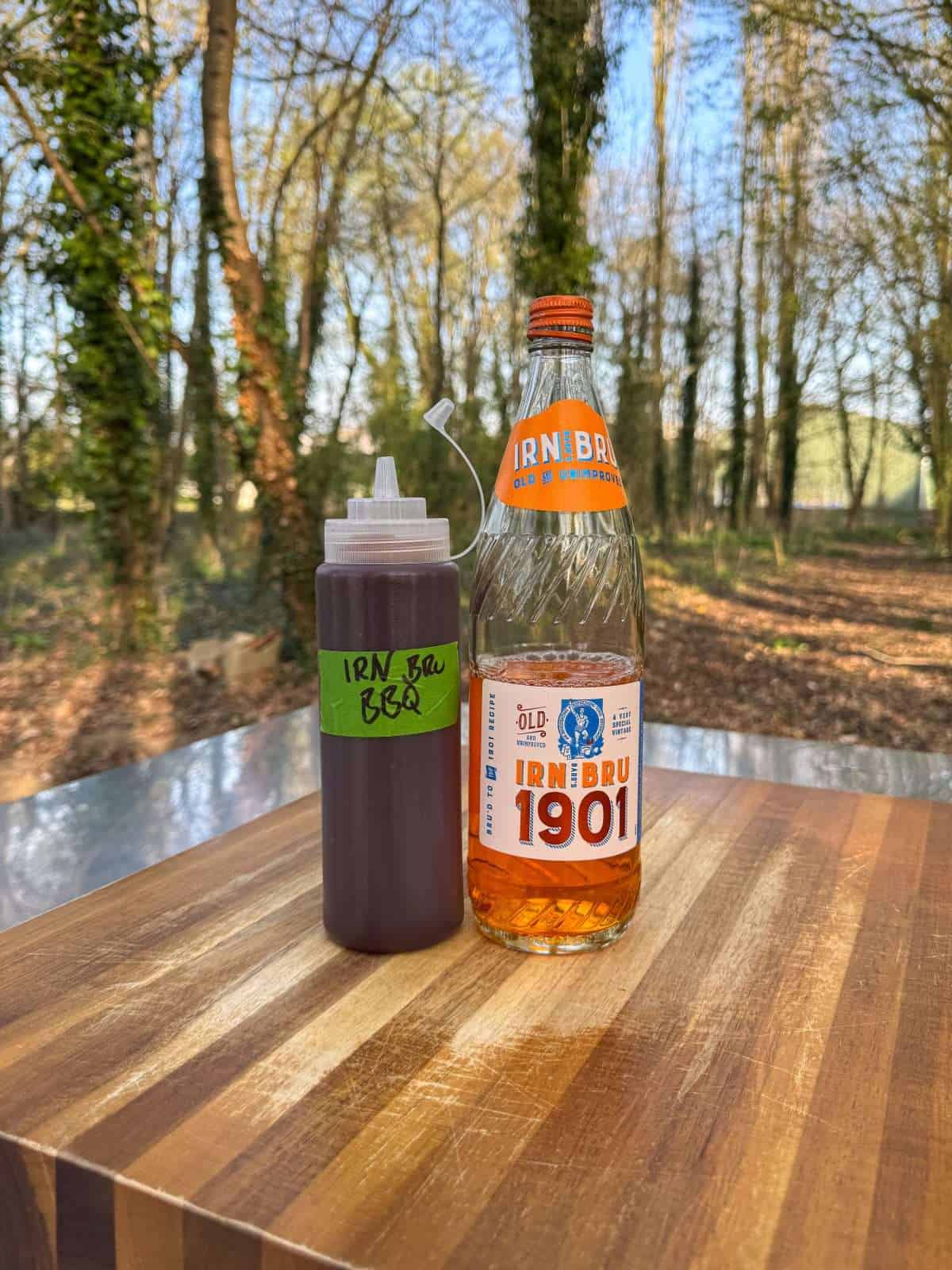 irn bru bbq sauce in a bottle