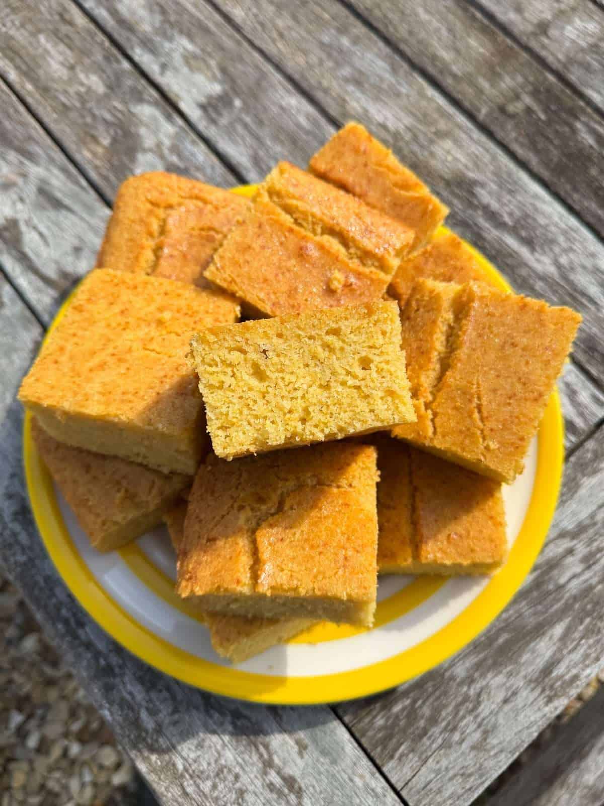 plate of buttermilk cornbread
