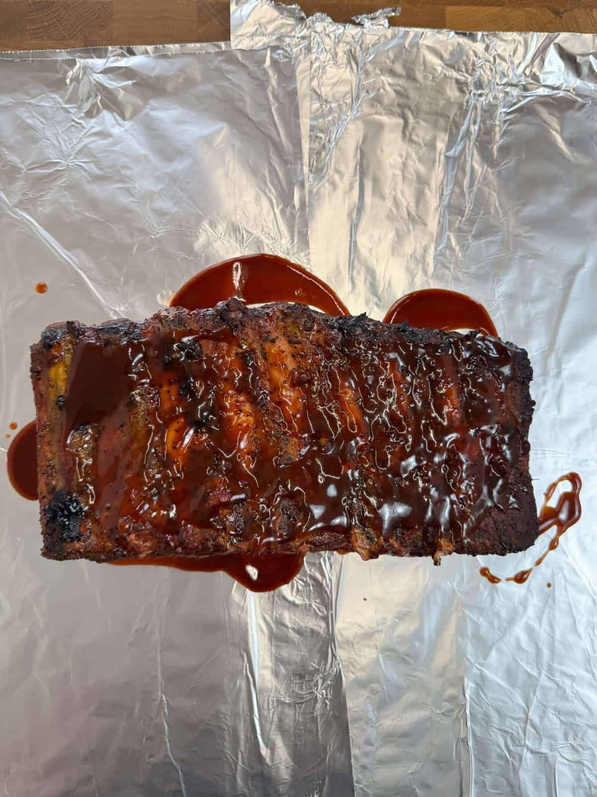 sauced spare ribs wrapped with butter