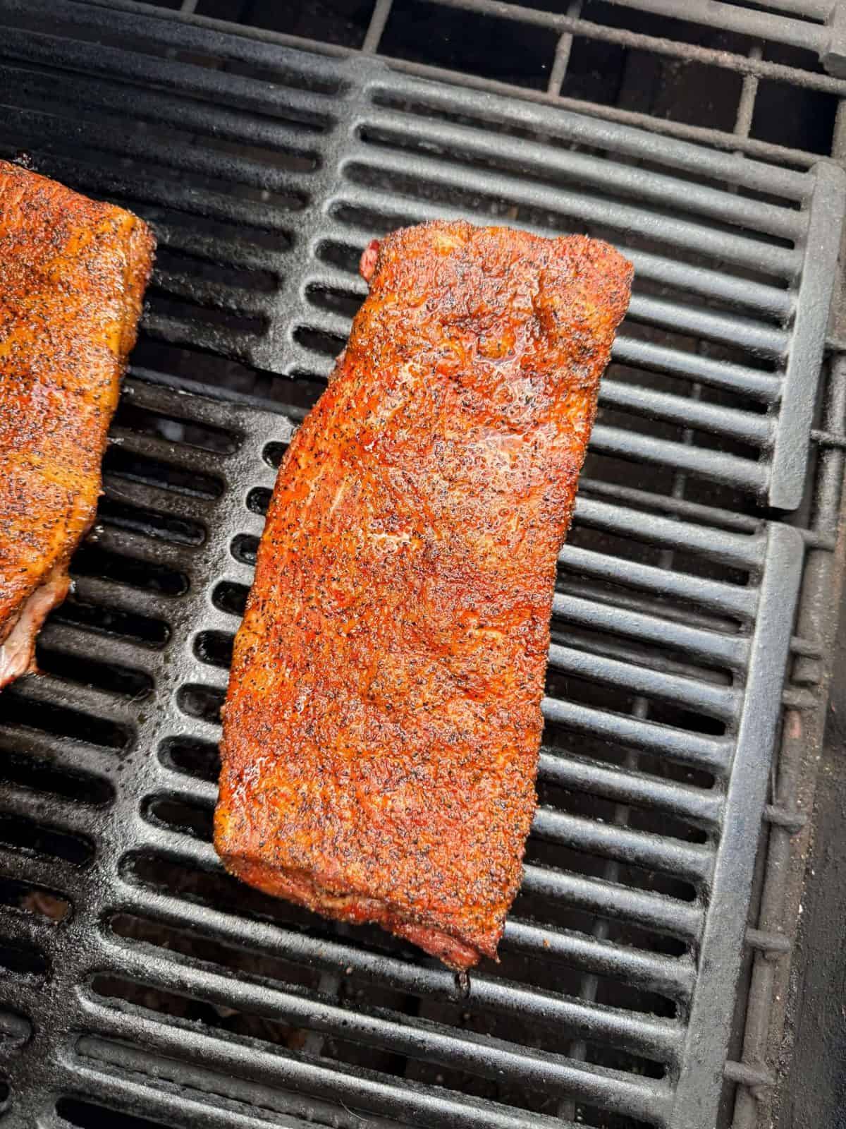 smoking pork spare ribs
