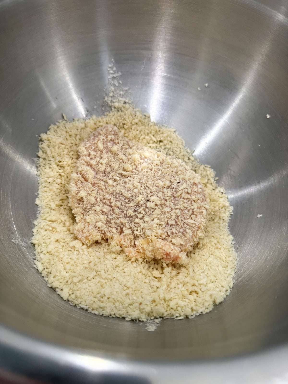 chicken coated in panko breadcrumbs