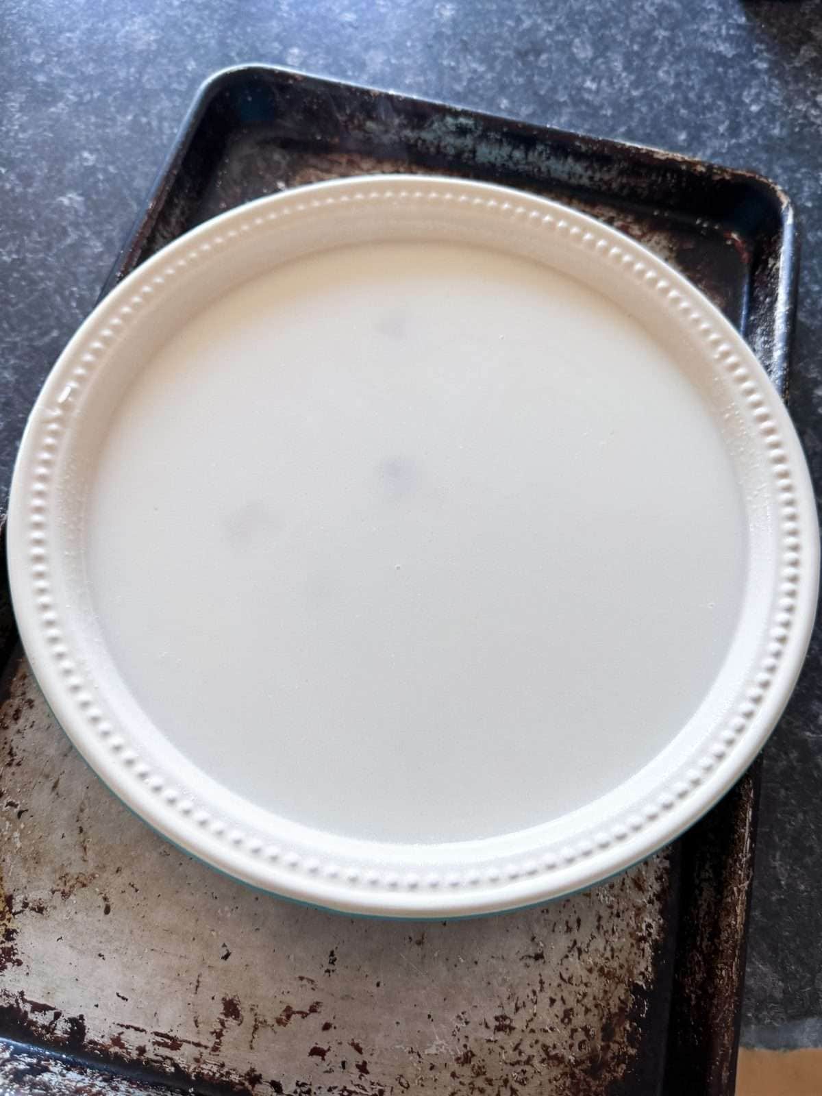 coconut milk chicken stock poured over rice