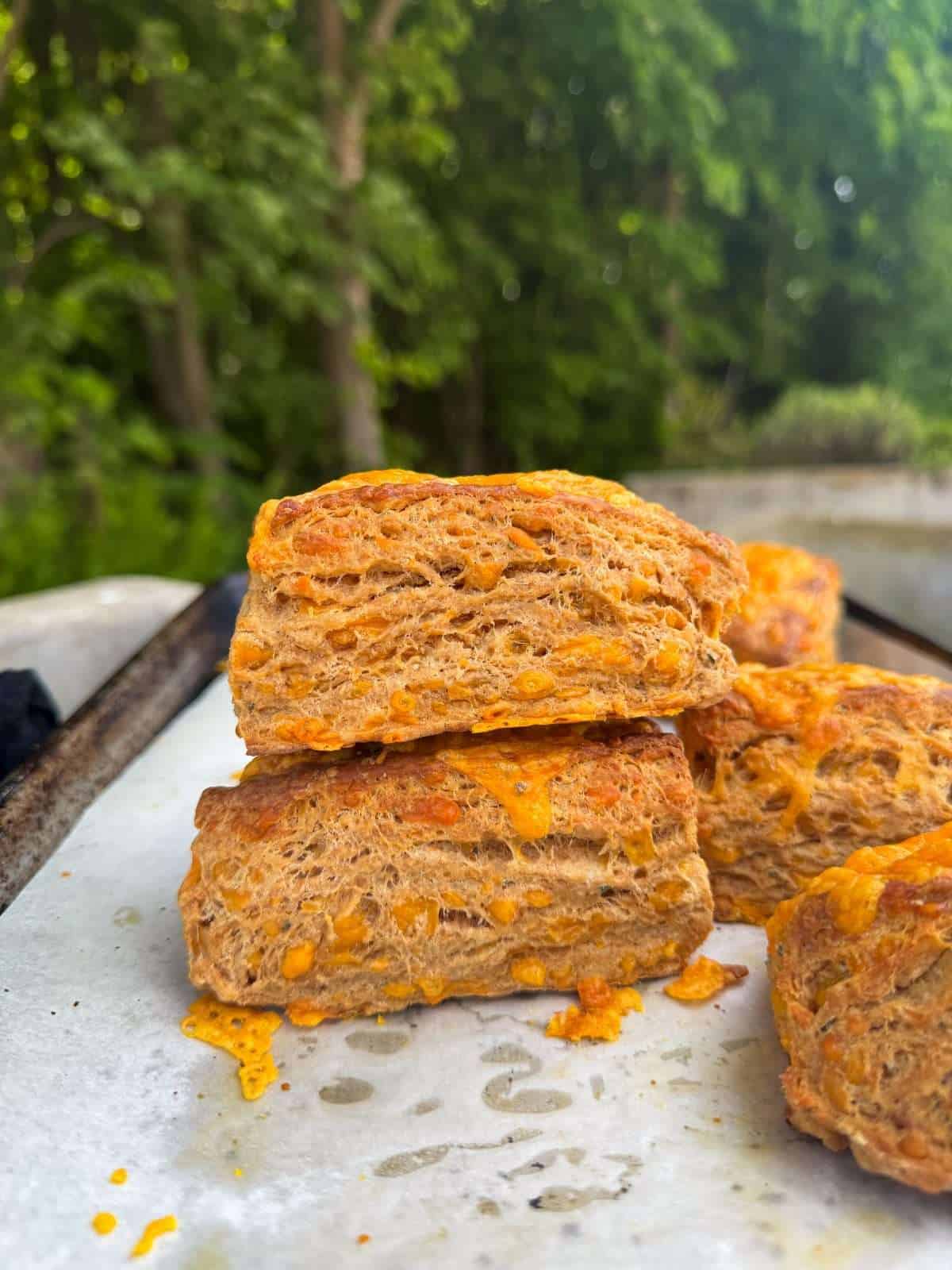 marmite cheese scones stacked