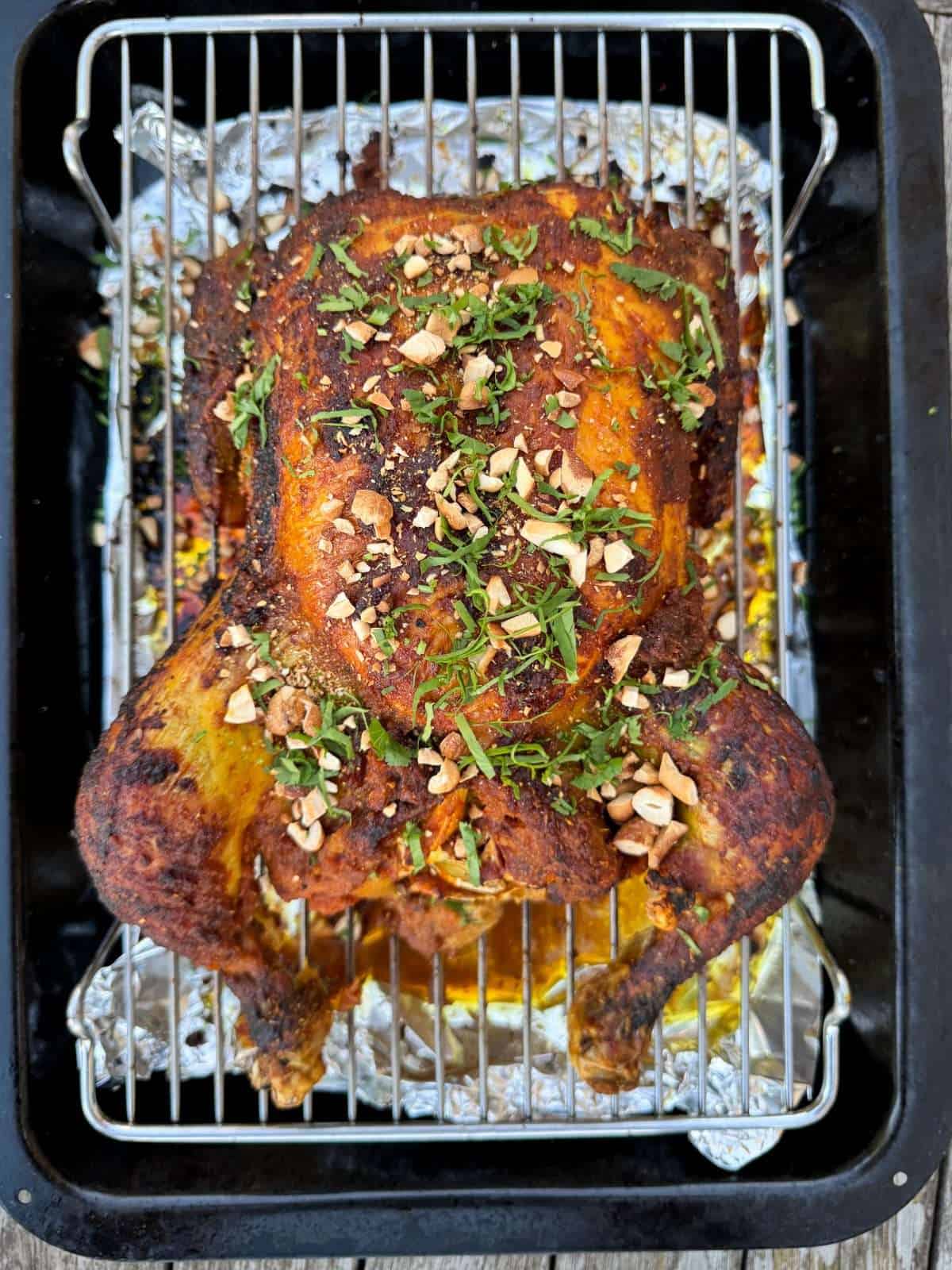 tikka masala roasted chicken with cashews & coriander