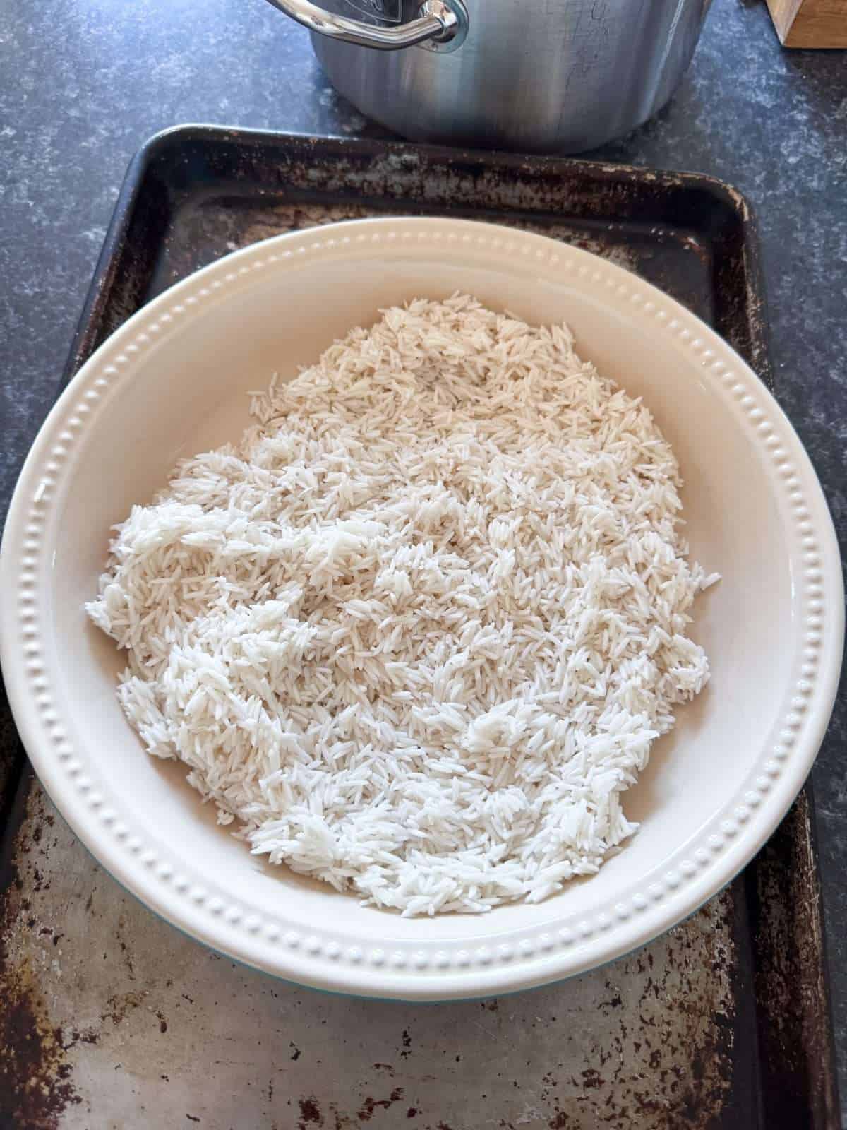 washed basmati rice
