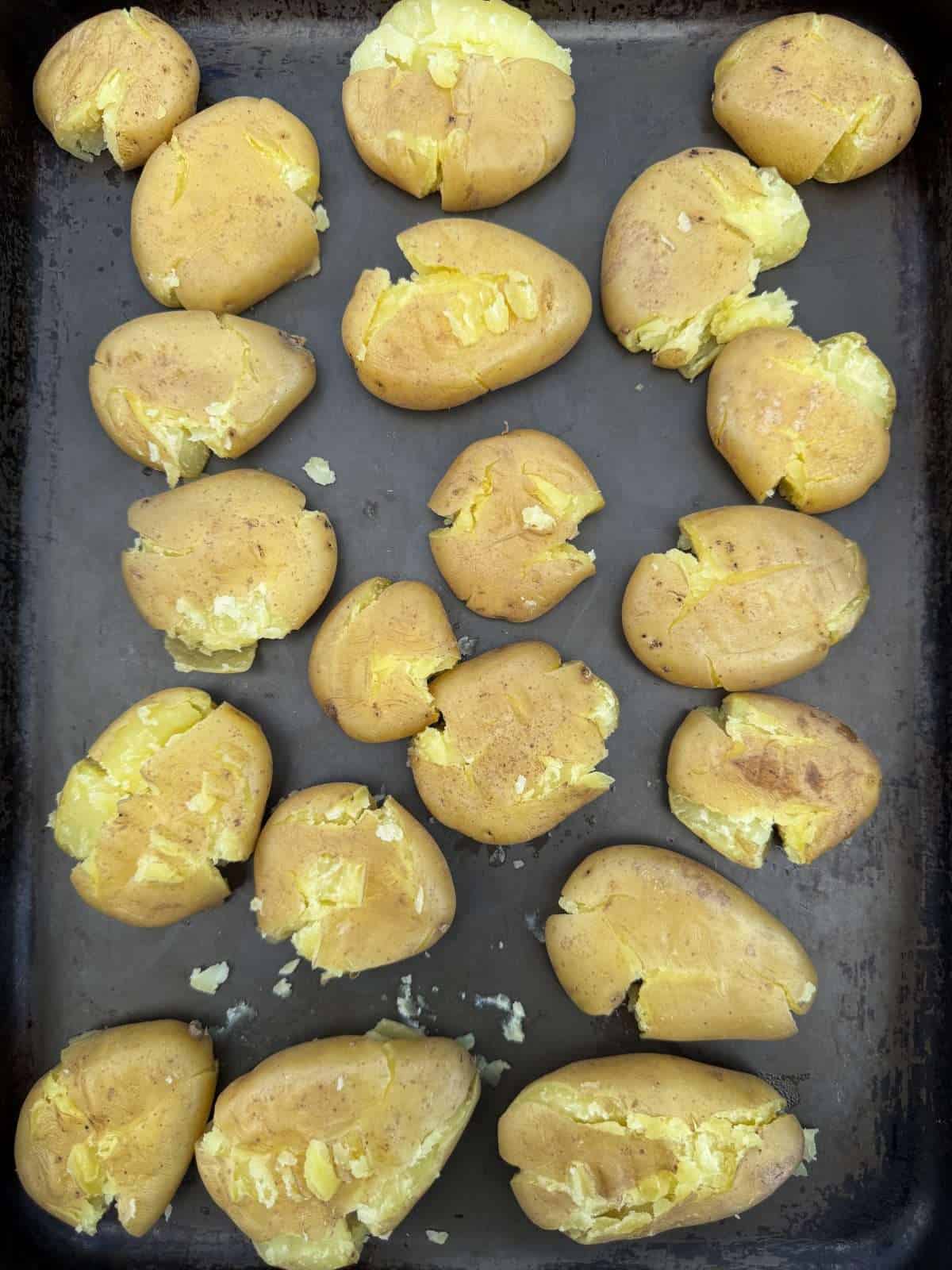 crushed new potatoes for roasting