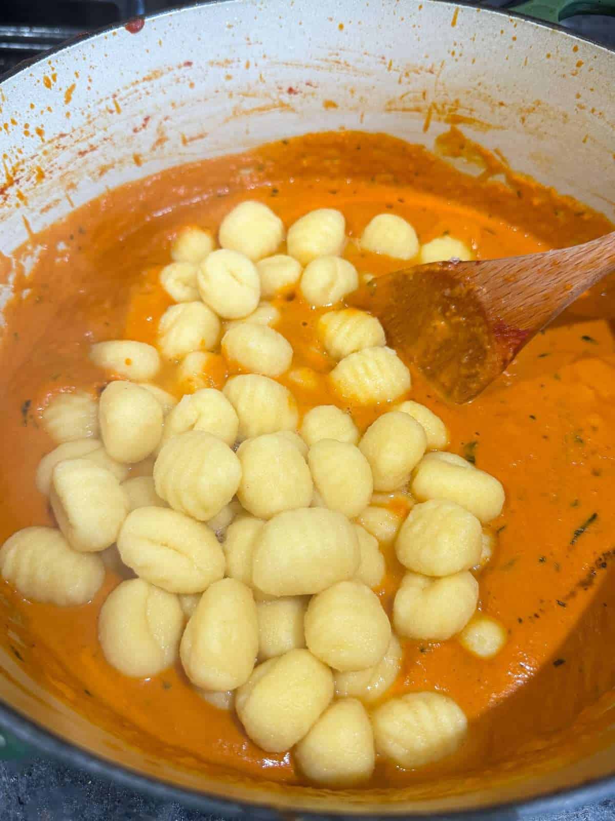 potato gnocchi in tomato vodka sauce