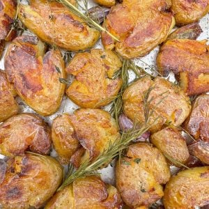 goose fat roasted crushed new potatoes
