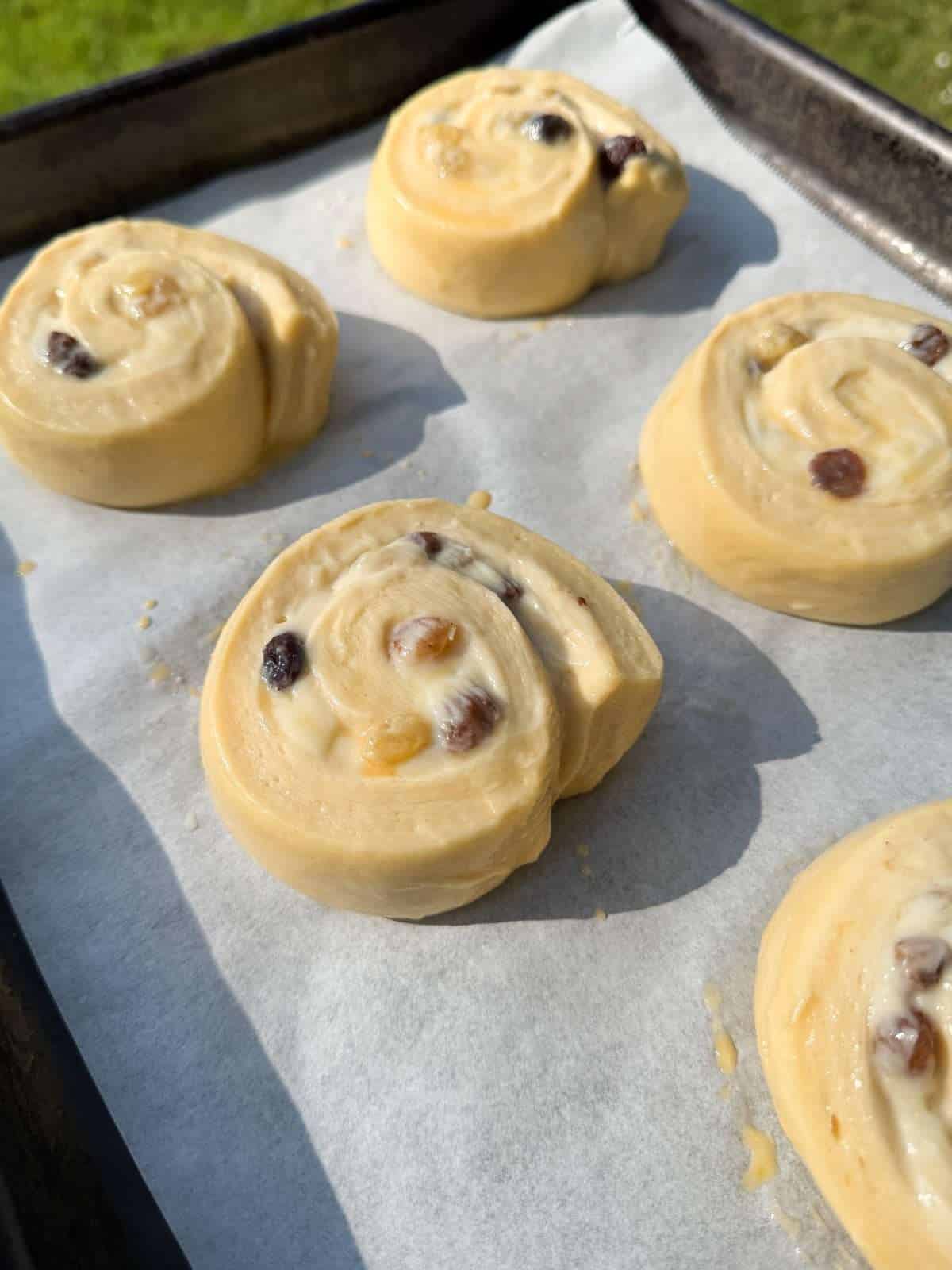 rolled & cut pain aux raisin dough