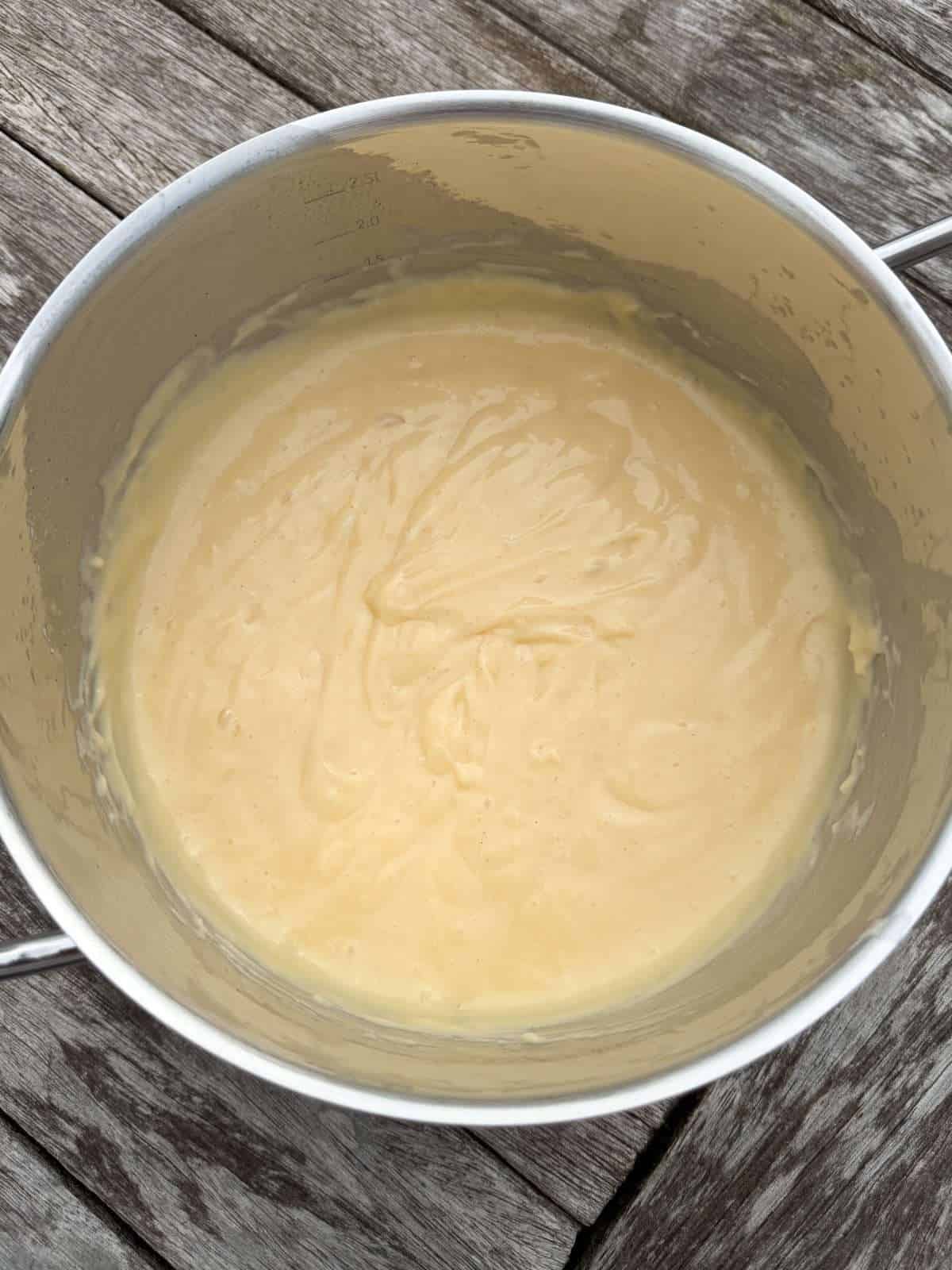 vanilla pastry cream custard in pan