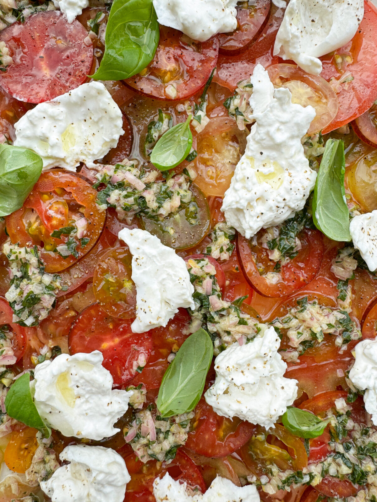 close up tomato slices