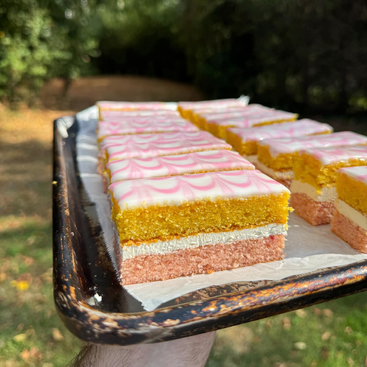 almond angel cake slices