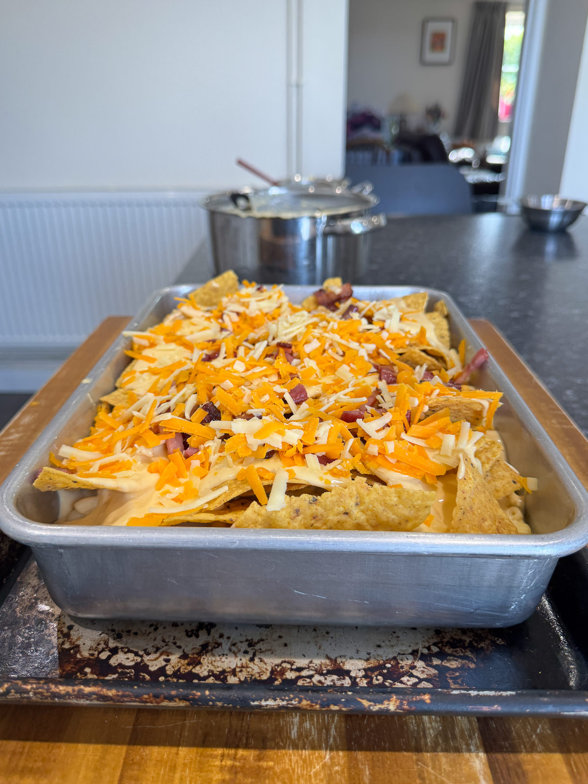 assembled nacho macaroni cheese