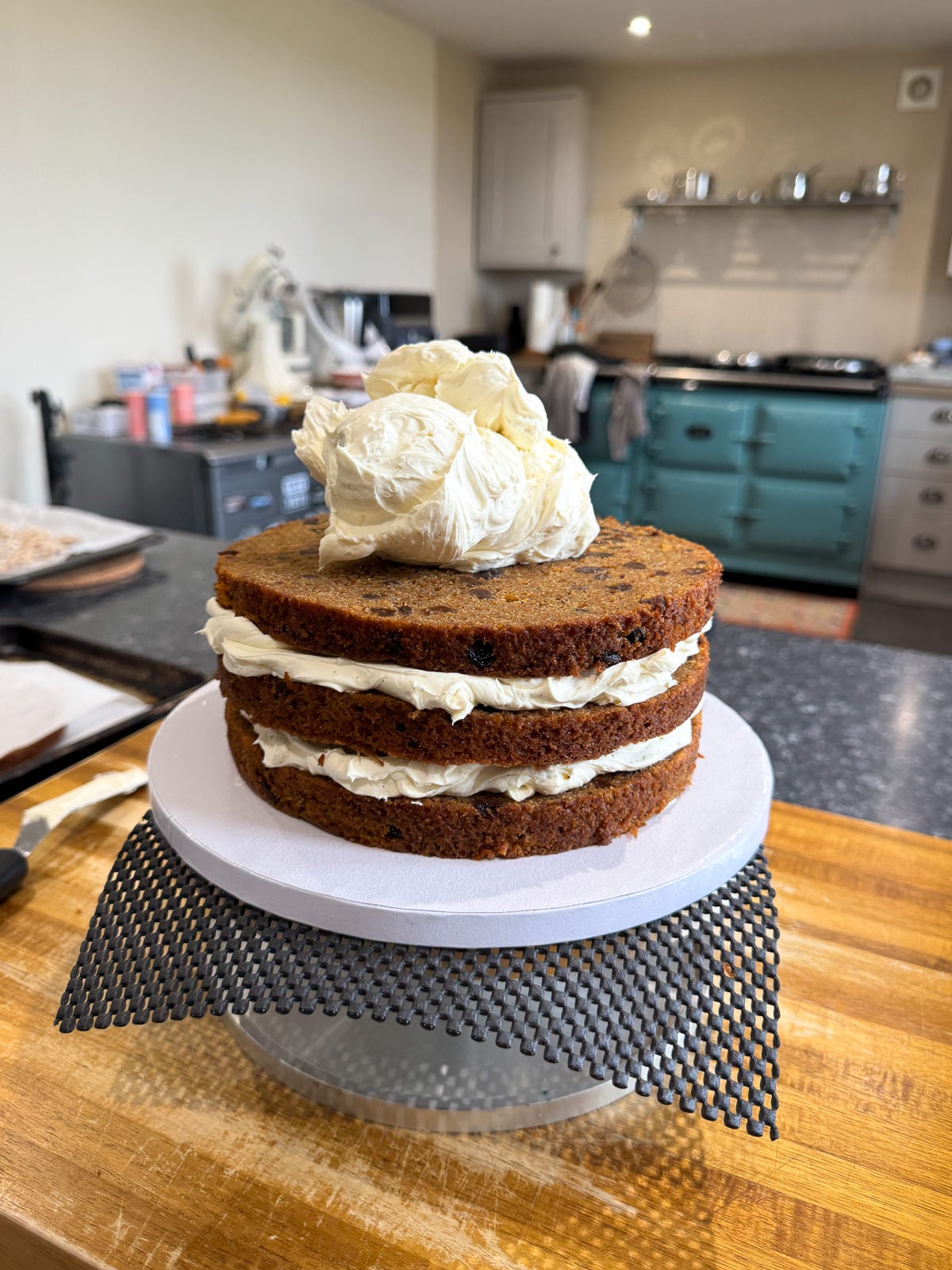 scoops of whipped cream cheese frosting