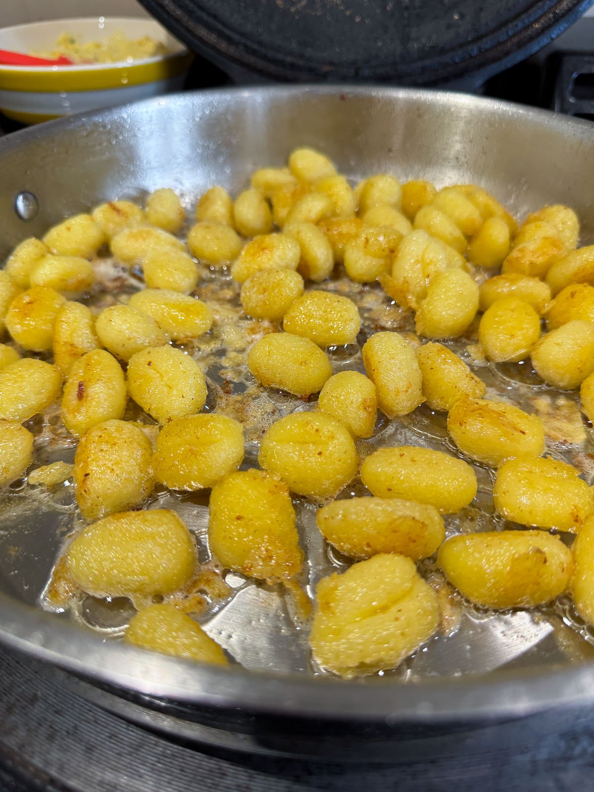 bacon fat fried gnocchi