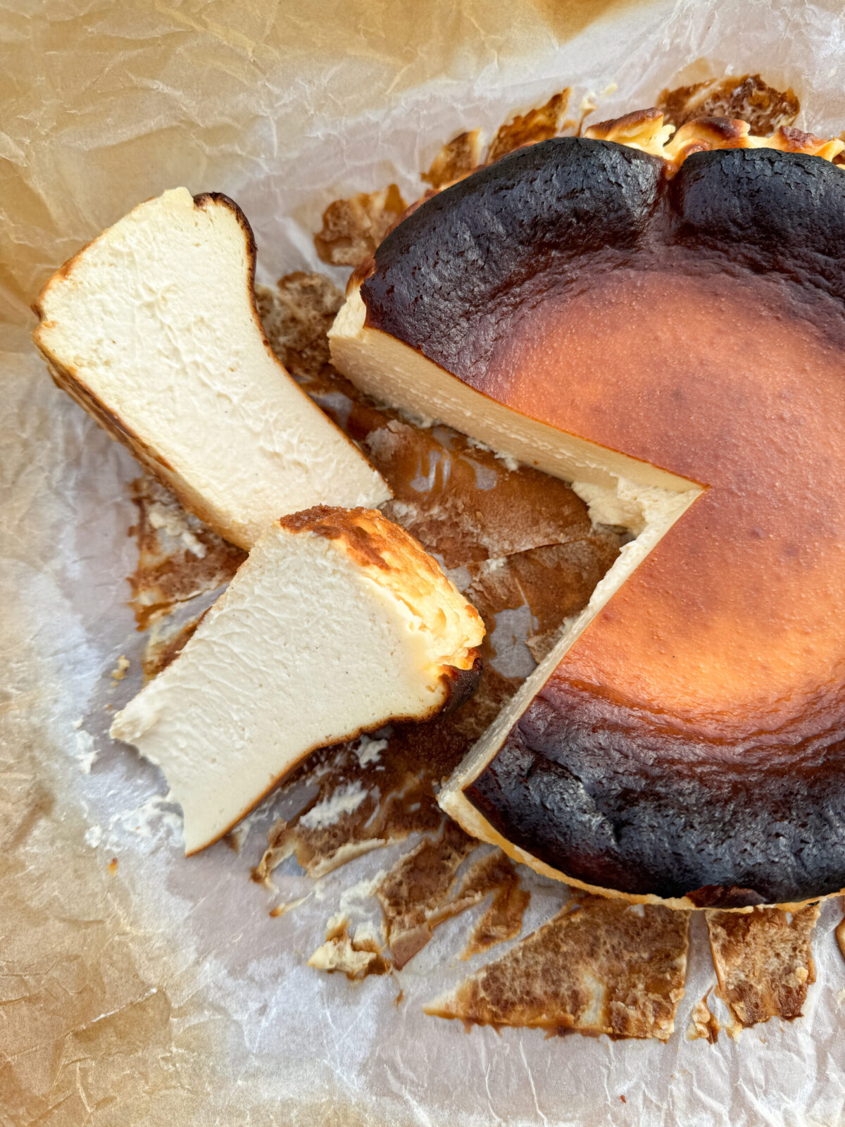 Baileys Basque cheesecake