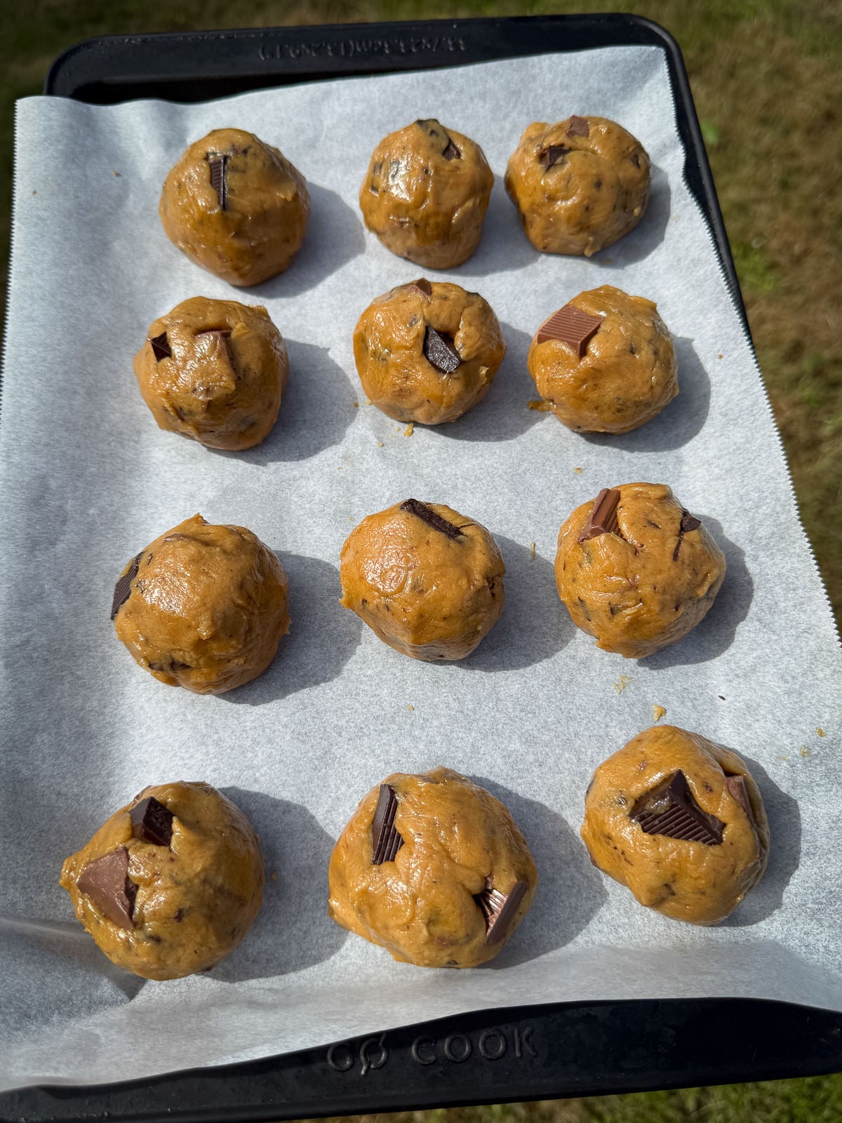 balls of cookie dough ready to bake