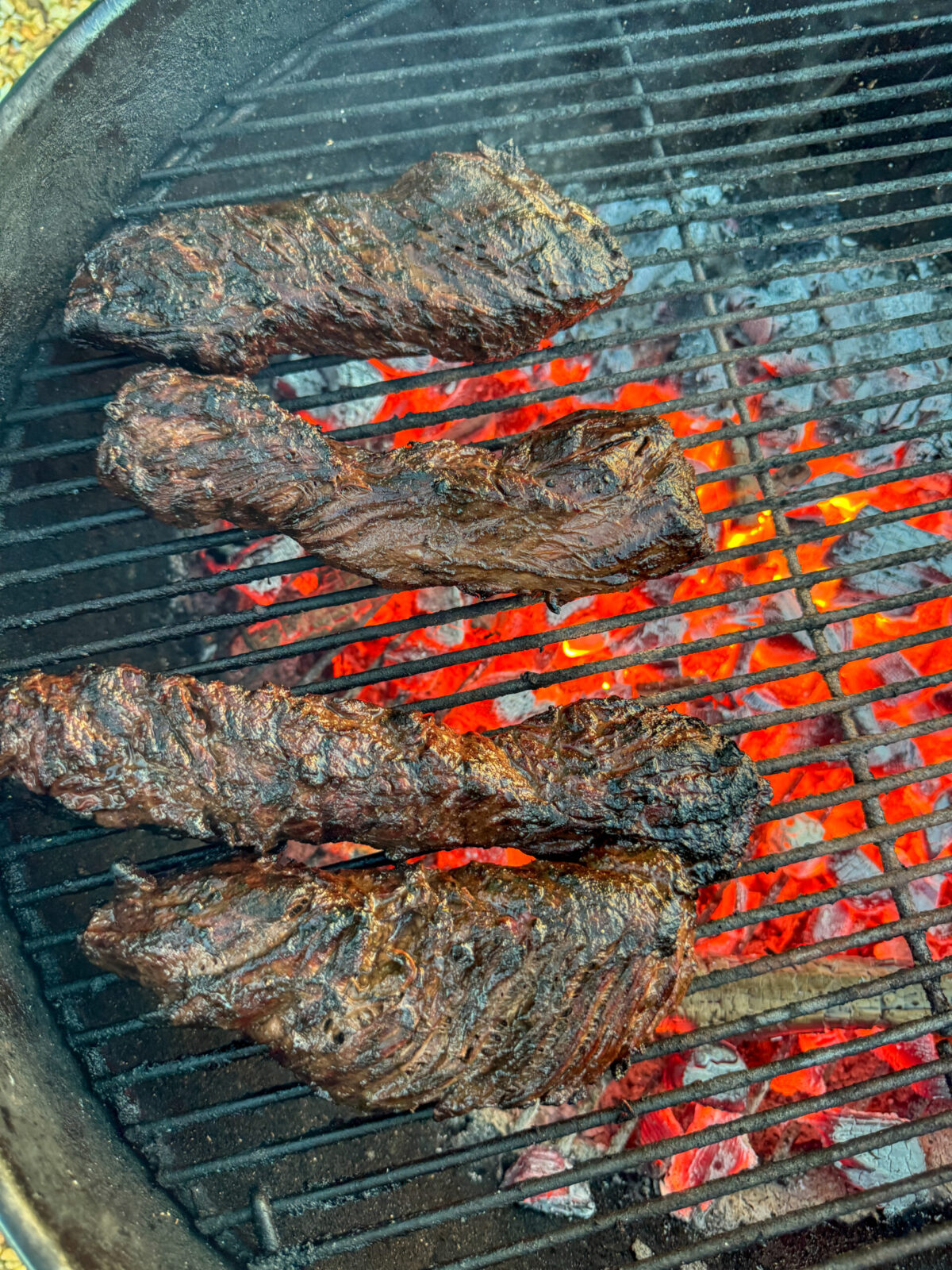 barbecue grilled hanger steaks