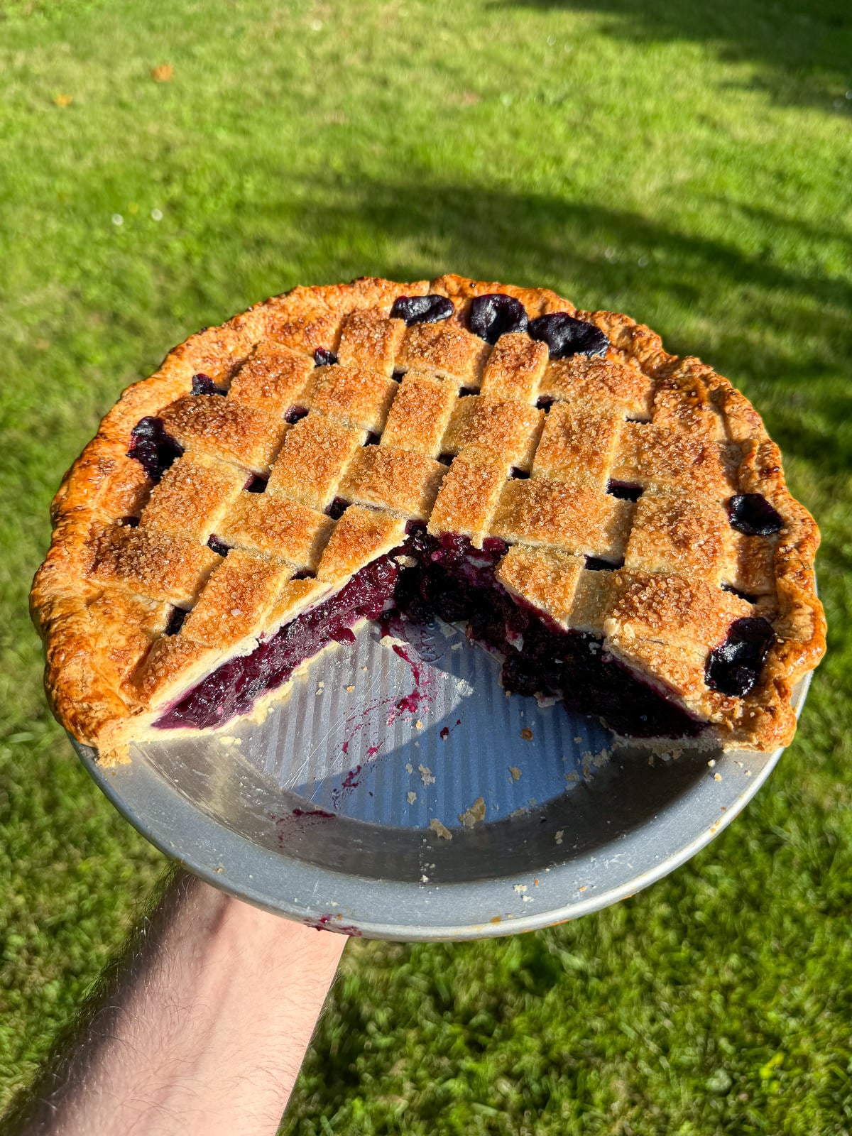 blueberry pie with lattice top
