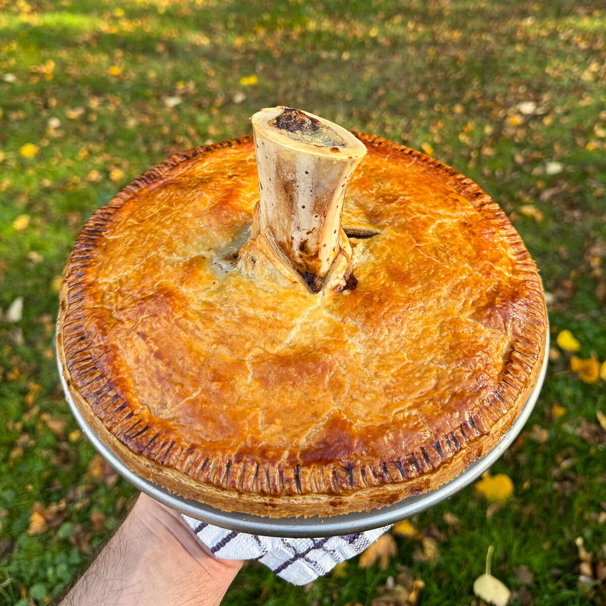 smoked short rib Guinness bone marrow pie