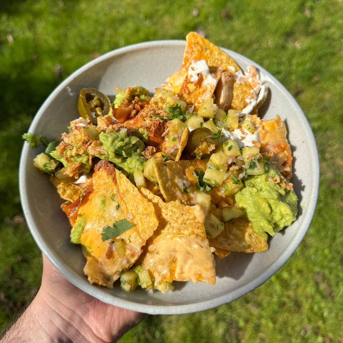 Tex-Mex chicken pineapple nachos
