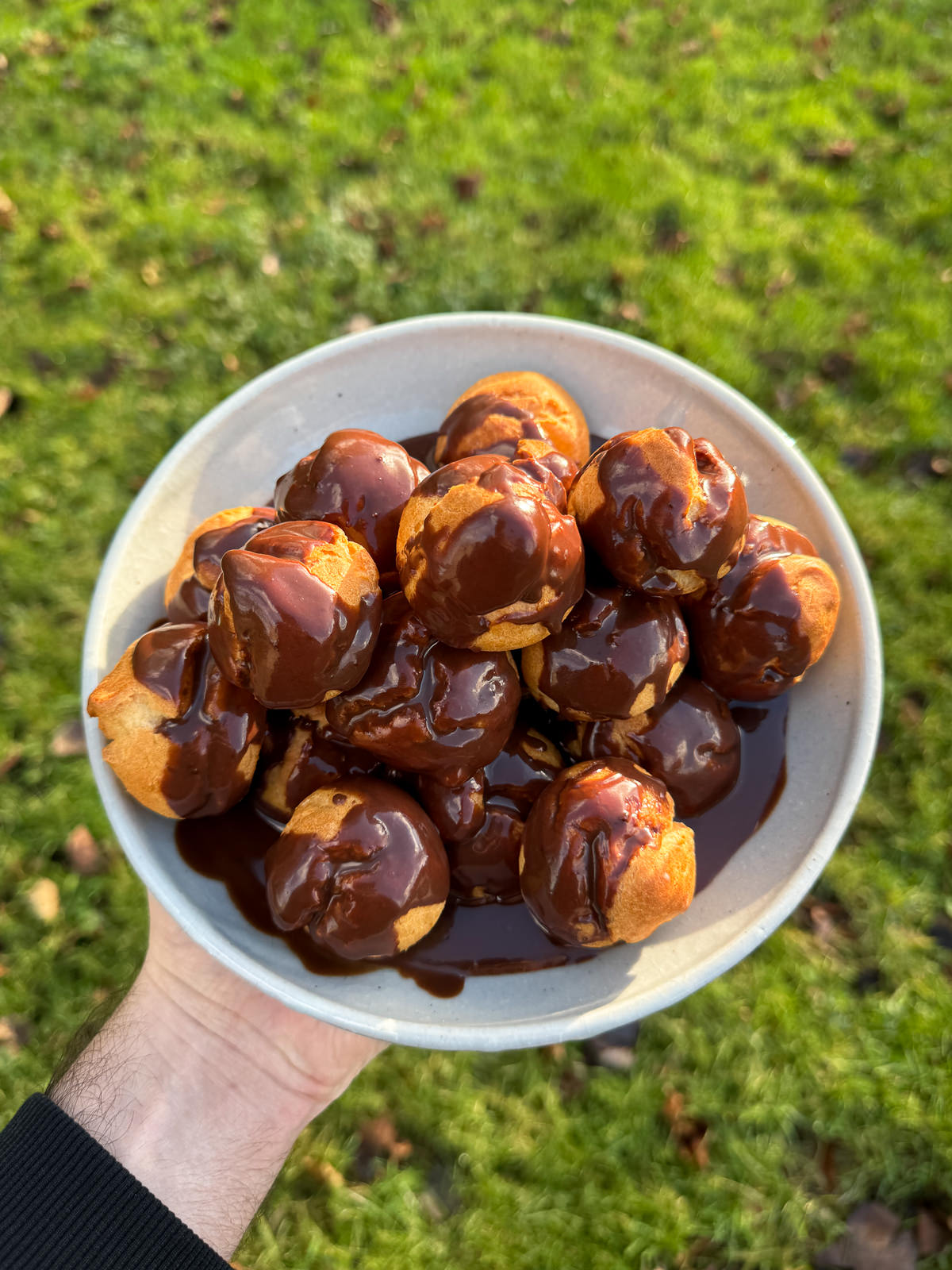 bowl of homemade profiteroles