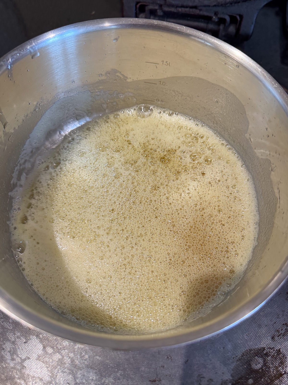 brown butter in saucepan