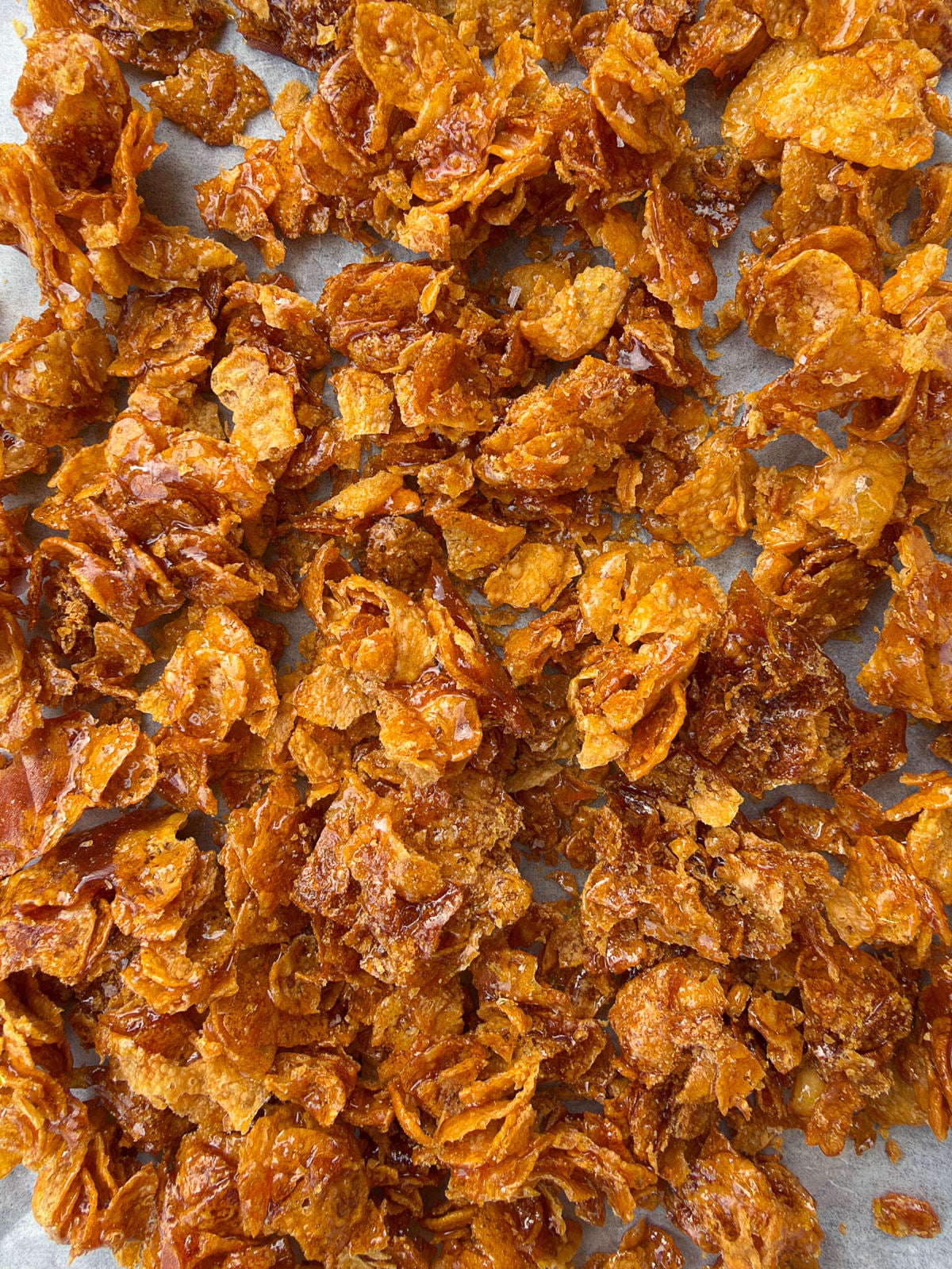 caramelised cornflake close up