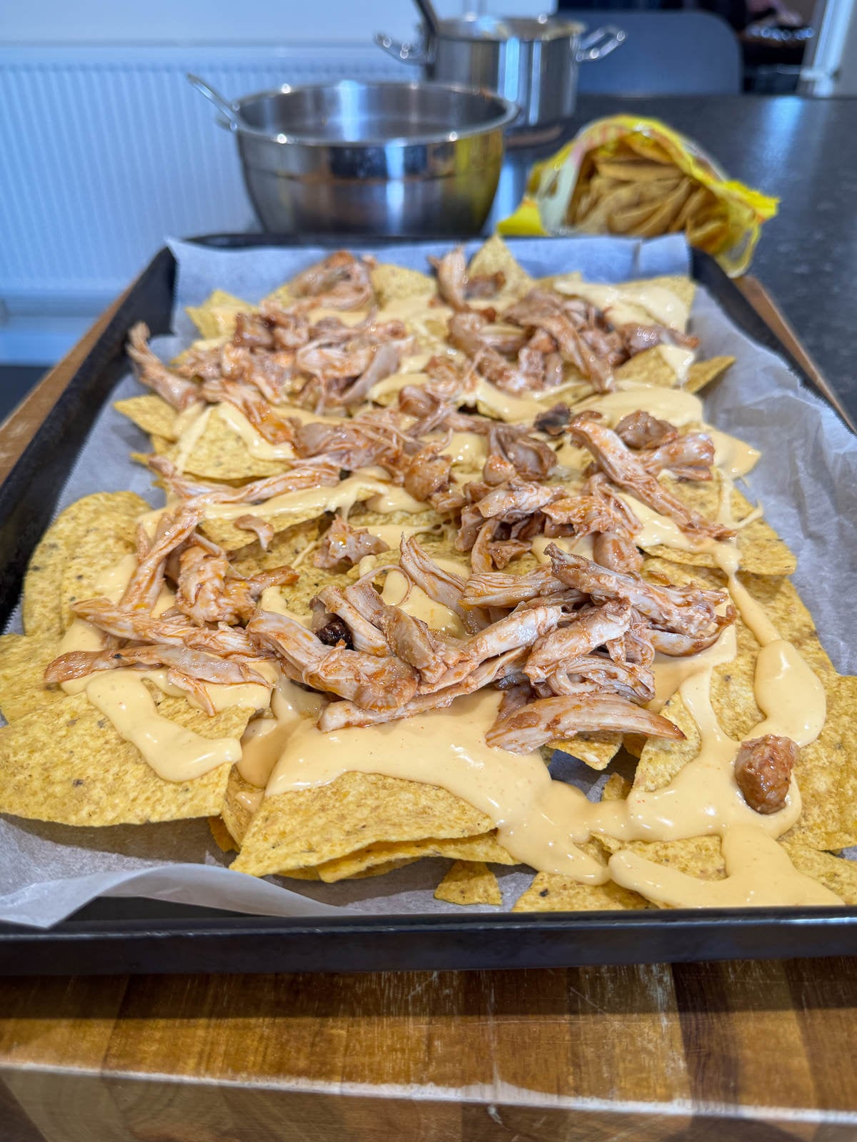 chicken nacho cheese layer