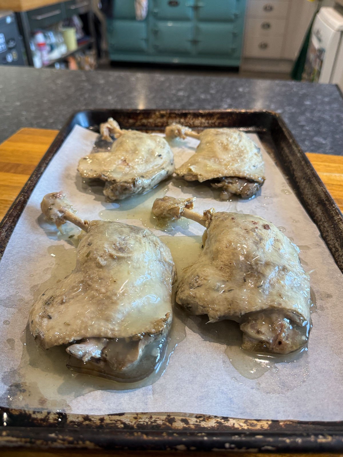 chilled duck legs ready to roast