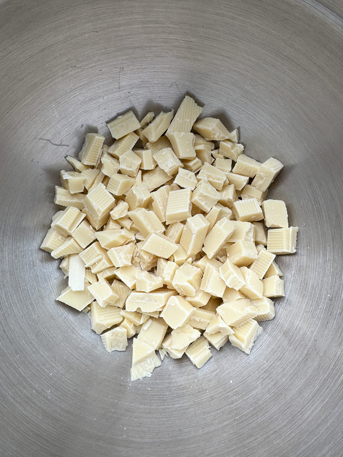 chopped white chocolate for ganache
