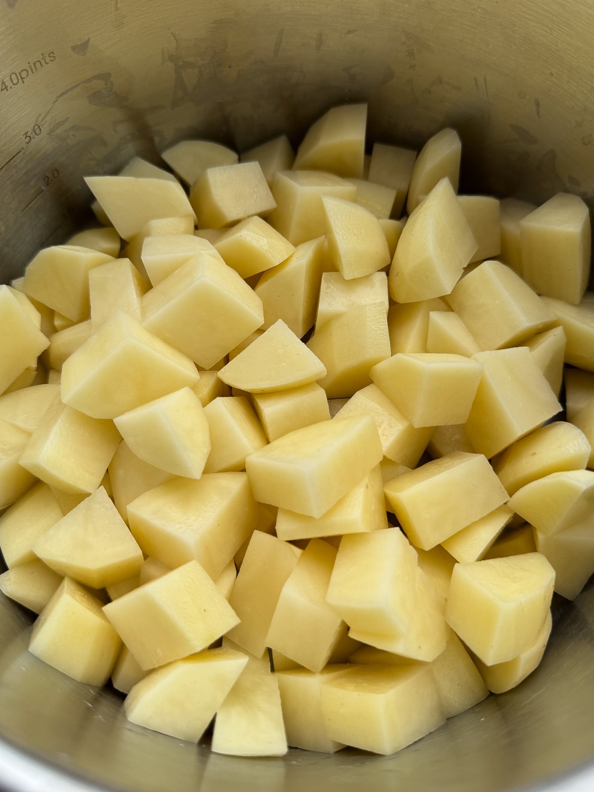 chopped potatoes for hash
