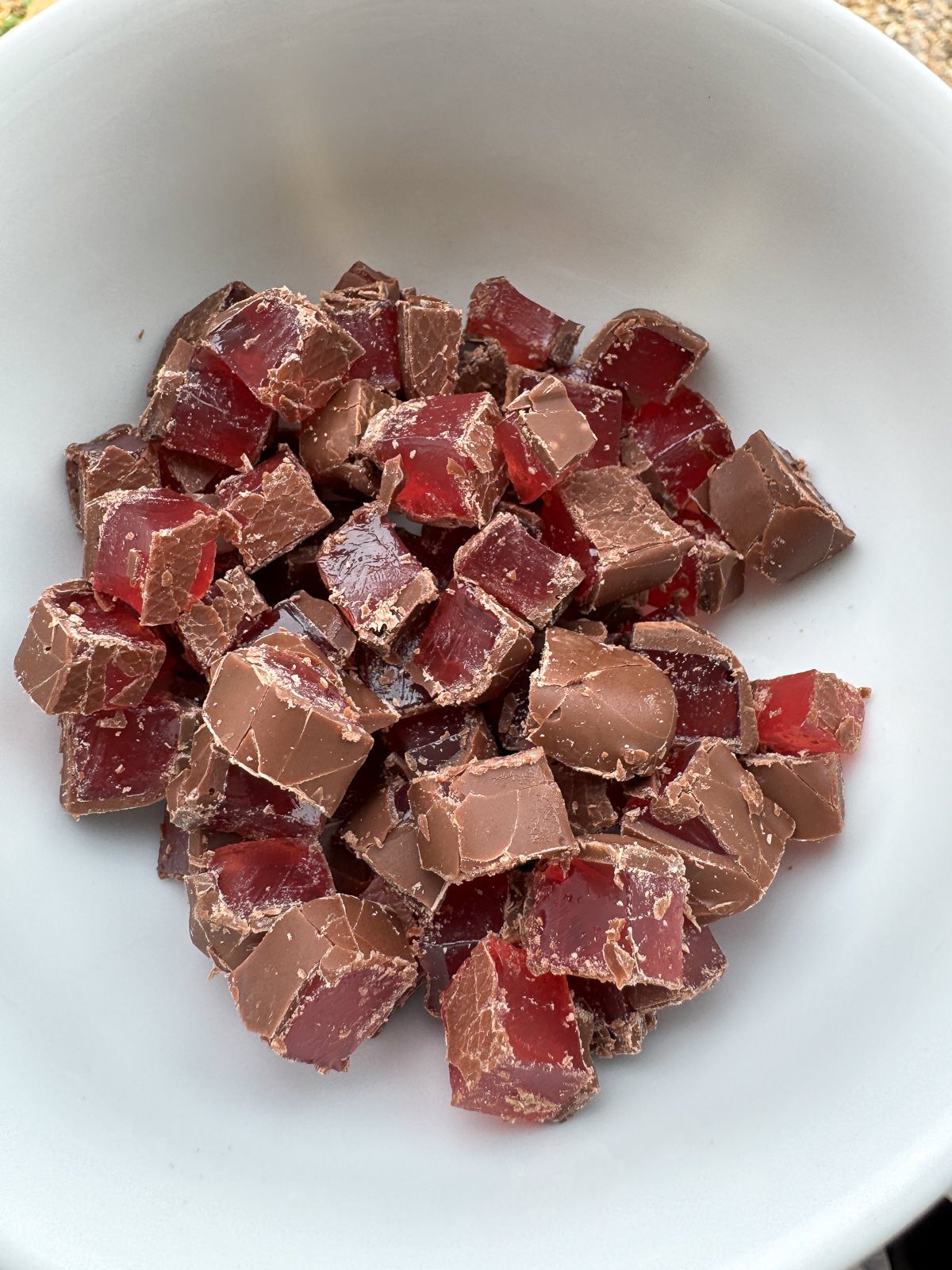 chopped up Fry's Turkish delight