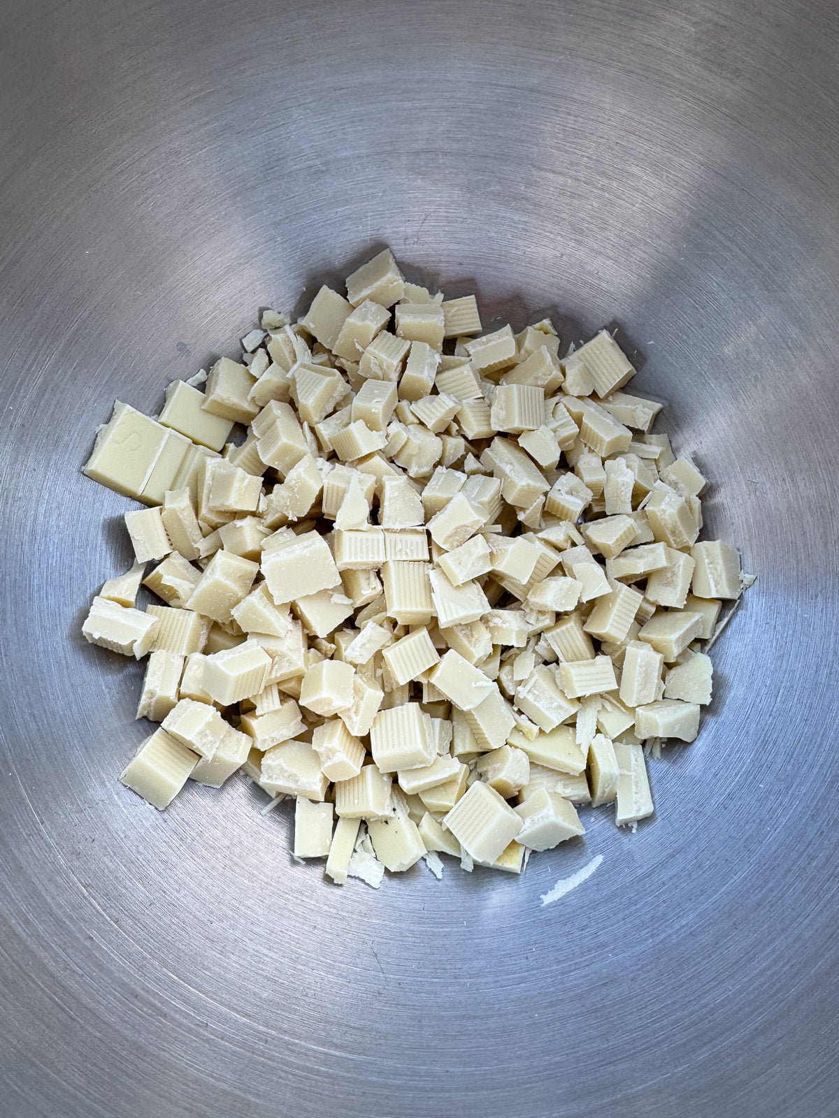 chopped white chocolate for ganache