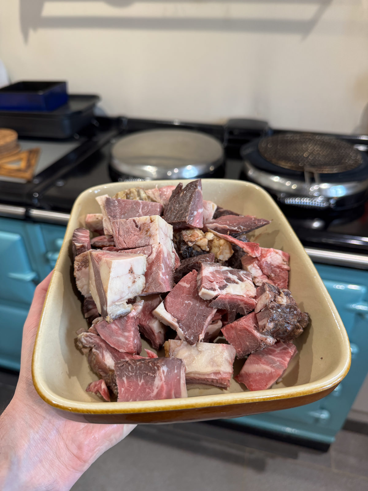 chunks of leftover prime rib