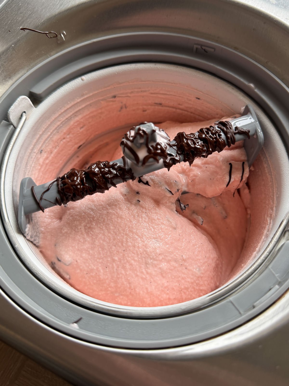 churned stracciatella ice cream