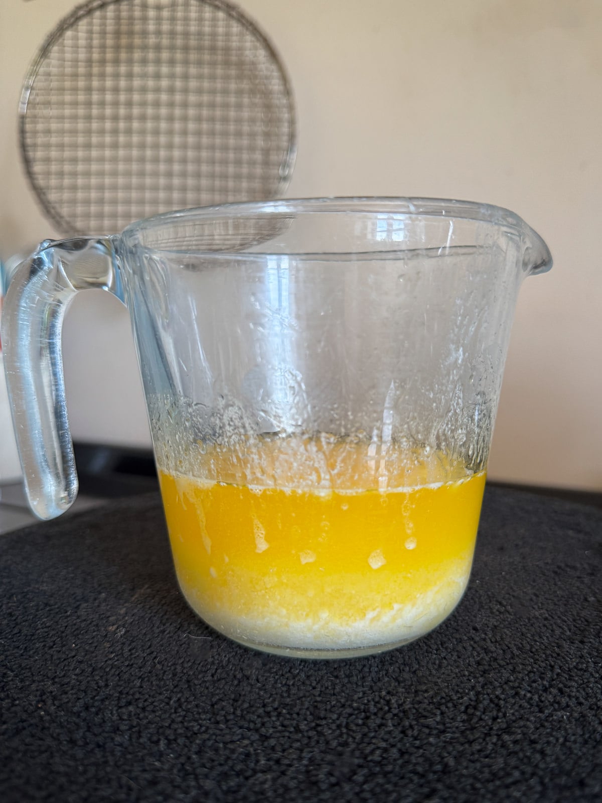 clarified butter in jug to show layers
