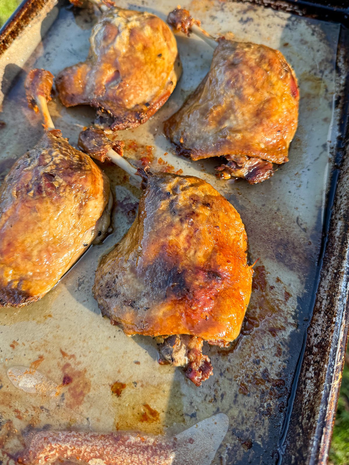 roasted confit duck legs with crispy skin