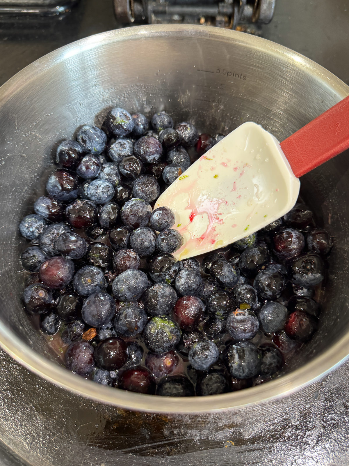 cooking blueberries to soften release juice